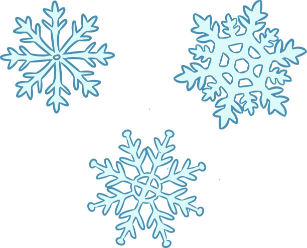 手绘蓝色雪花合集图片下载