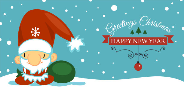 圣诞快乐和新年快乐的明信片图片下载