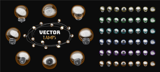 圆形孤立灯的花环设计图片下载