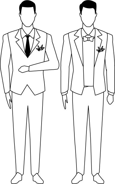 男人穿着黑色和白色的燕尾服图片下载