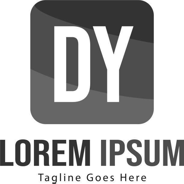 具有现代框架的DY首字母标志模板图片下载