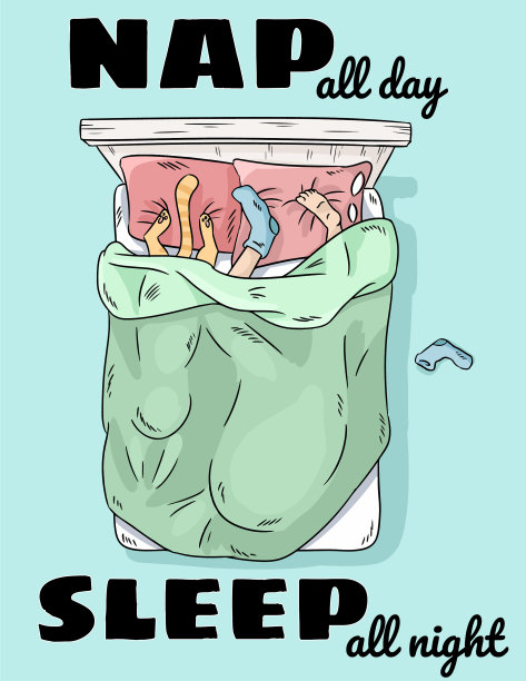 白天打盹，晚上睡觉，睡过头图片下载