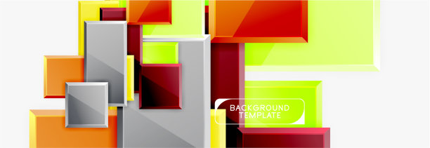 抽象的方形构成背景横幅图片下载