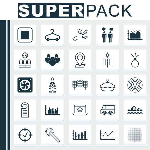 一组25个通用的可编辑图标可以使用图片下载