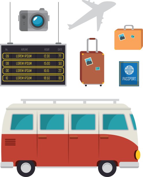 旅游设备套装图片下载