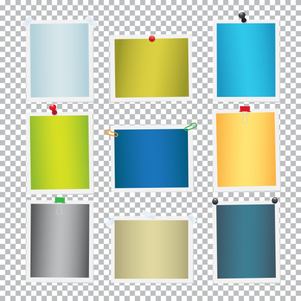 彩色框架的图片与大头针设置图片下载