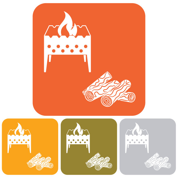 火盆和柴火的图标图片下载