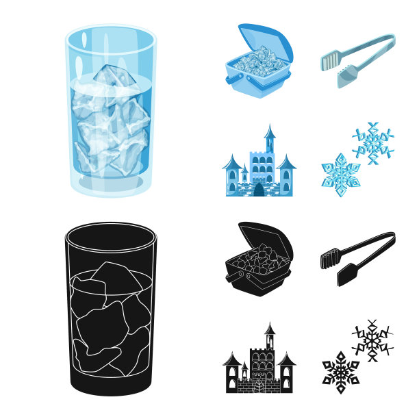 孤立的对象纹理和冻结的图标图片下载