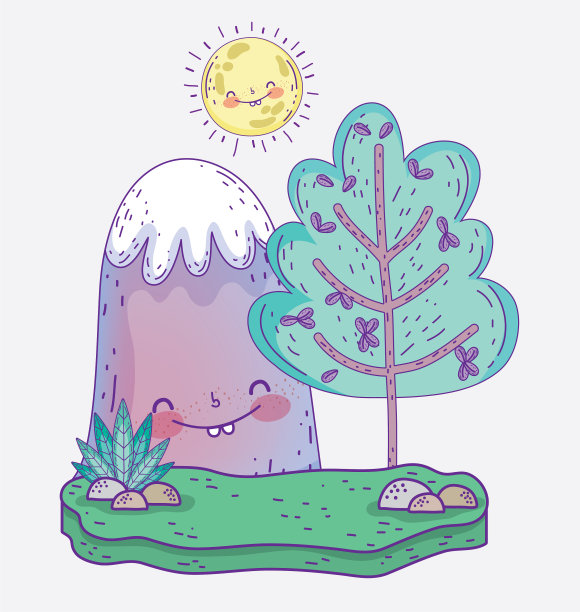 雪山与自然，树木和阳光图片下载