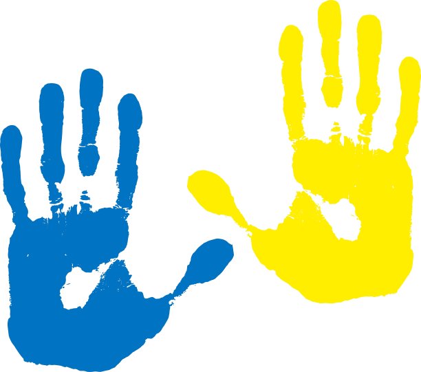 蓝黄手印图片下载