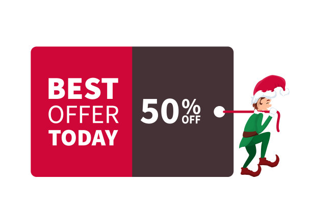 圣诞老人小精灵带着晋升标志和迪行走图片下载