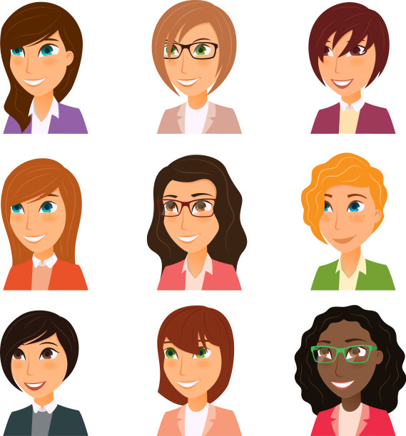 收集了各种年轻女性的化身图片下载