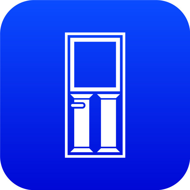 木门与玻璃数字蓝色图标图片下载