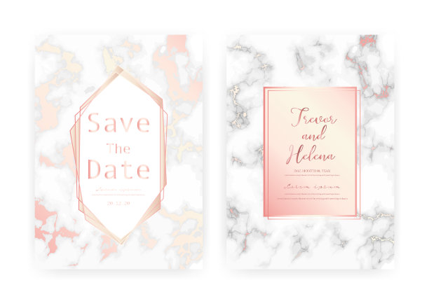 大理石婚礼请柬图片下载