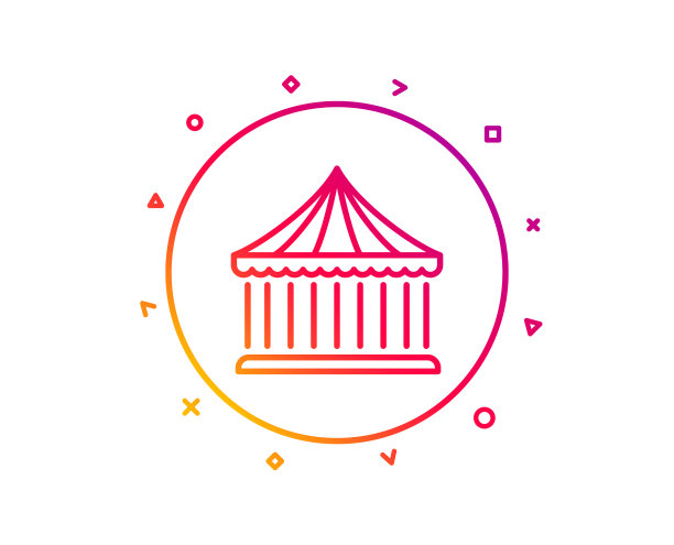 旋转木马线图标游乐园标志图片下载