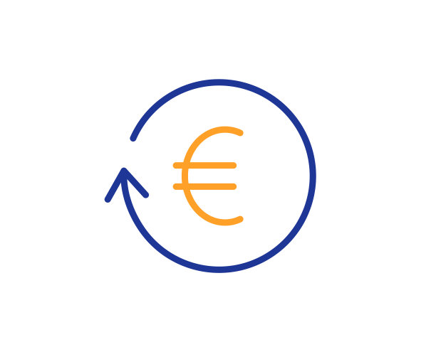 欧元货币兑换线图标银行货币图片下载