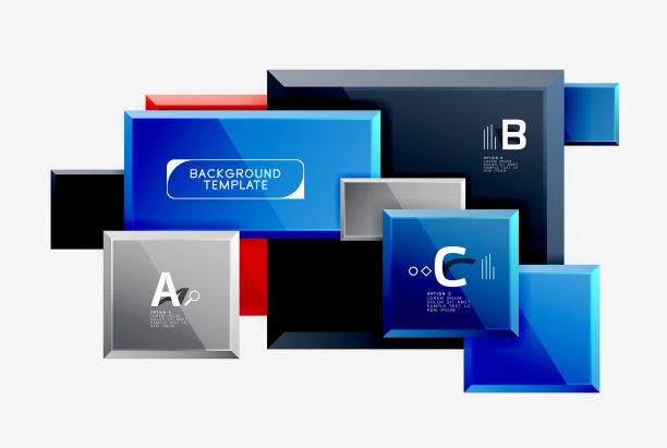 几何正方形设计抽象旗帜光泽图片下载