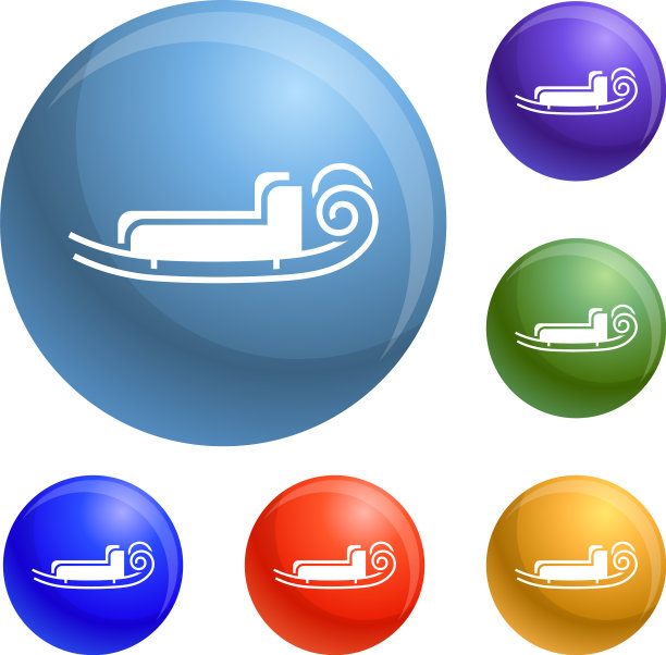 圣诞老人雪橇图标集图片下载