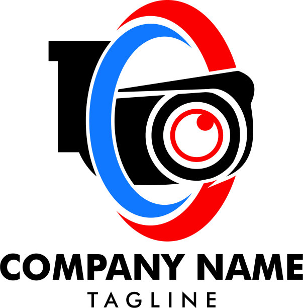 监控安全标志模板设计图片下载