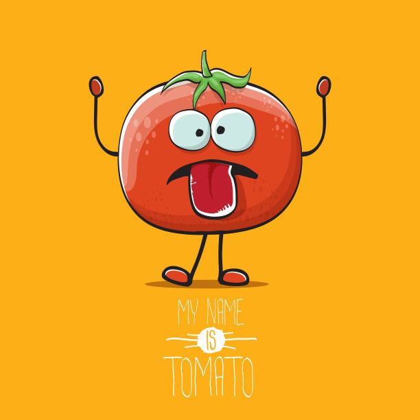 有趣的卡通可爱的红番茄角色图片下载