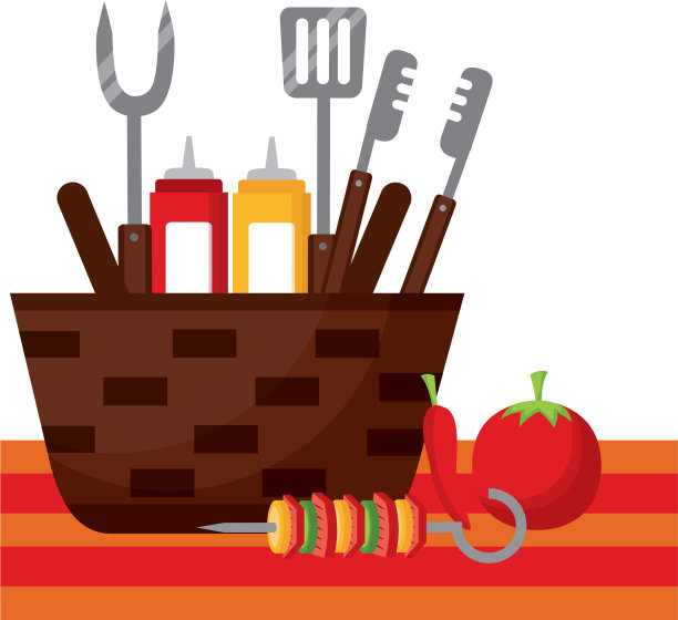 柳条篮烧烤酱钳图片下载