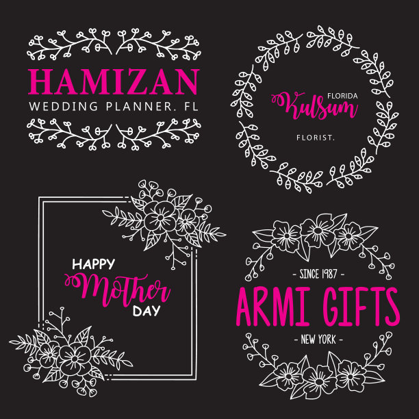 手绘花卉模板最适合你的框架图片下载