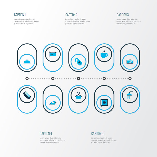 酒店图标彩色设置杯安全熨烫和图片下载