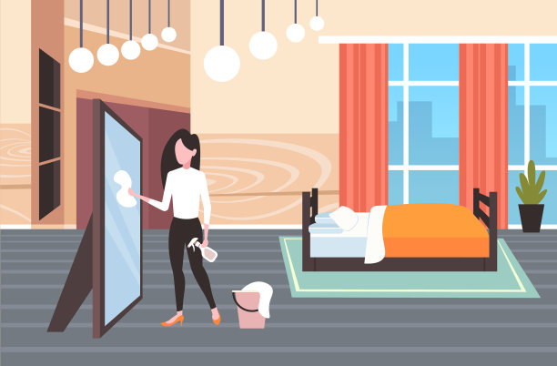 家庭主妇使用抹布和喷瓶妇女图片下载