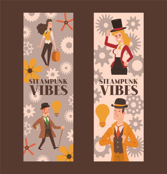 维多利亚时代的人们是戴帽子的绅士和女人图片下载