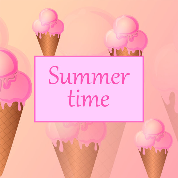 彩色的小册子与冰淇淋模板图片下载