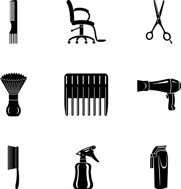 梳子图标设置简单的风格图片下载