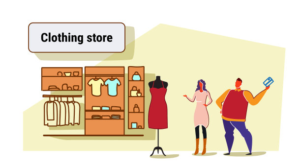 男人女人选择新衣服夫妇站图片下载