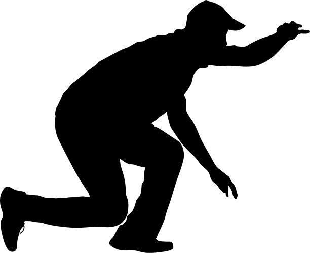 白色背景上的男人的黑色剪影图片下载