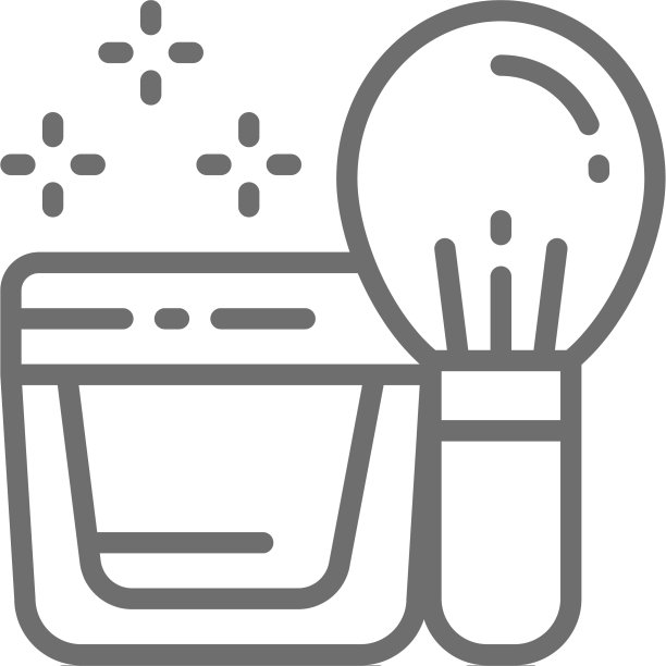 罐装粉末歌舞伎刷面霜线条图标图片下载