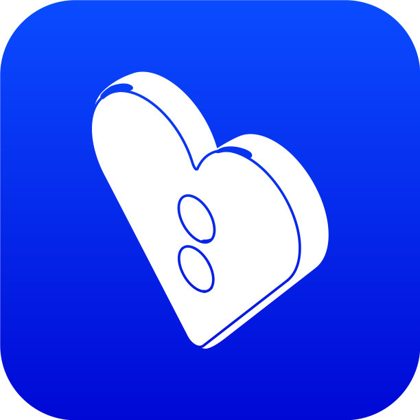 心形衣服按钮图标蓝色图片下载