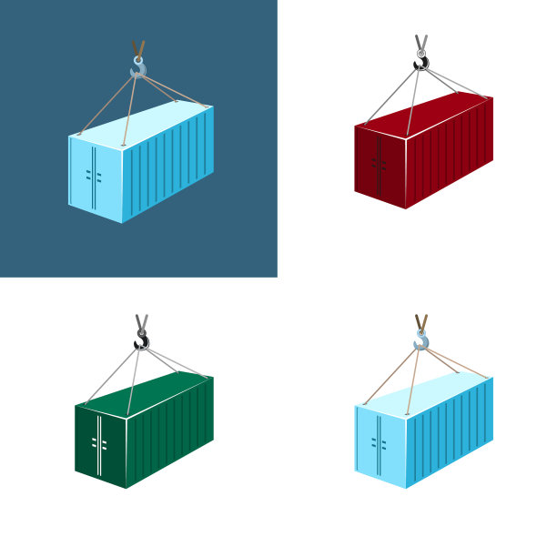 集装箱挂在吊车钩上图片下载