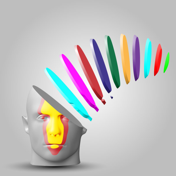 人的脸由多种颜色组成图片下载