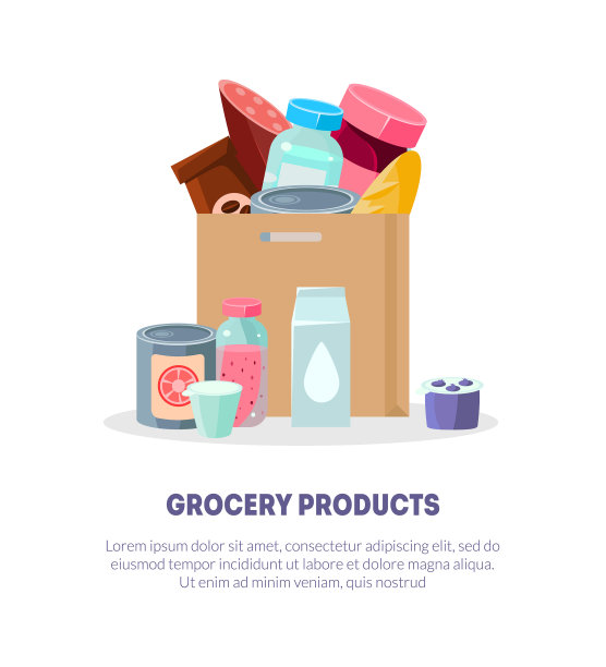 杂货产品横幅登陆页面模板图片下载