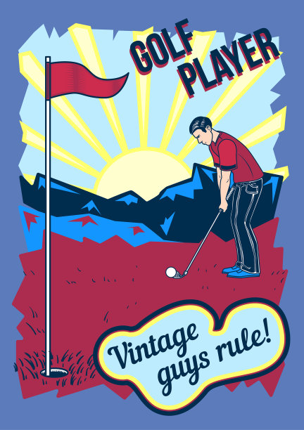 海报设计与高尔夫球员图片下载