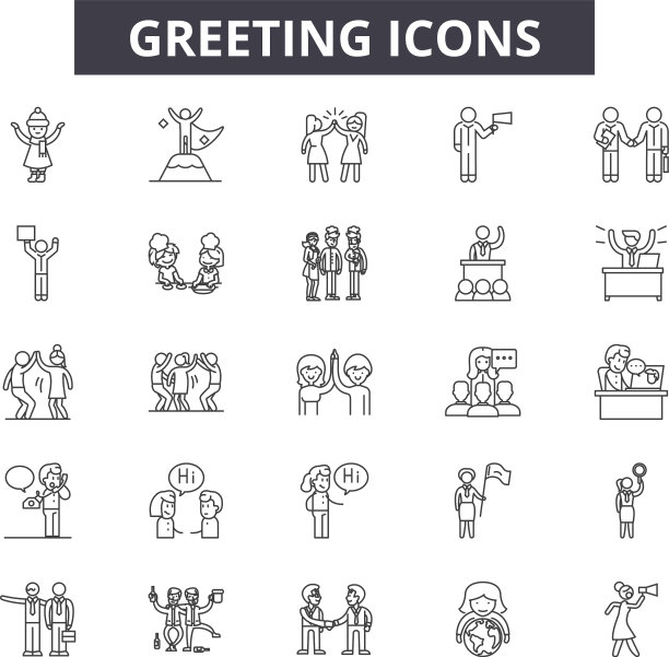 问候线图标标志设置轮廓图片下载