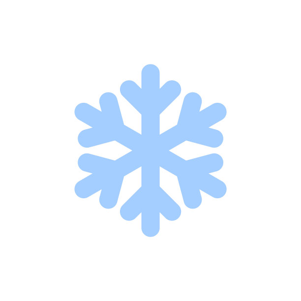 蓝色剪影雪花图标图片下载