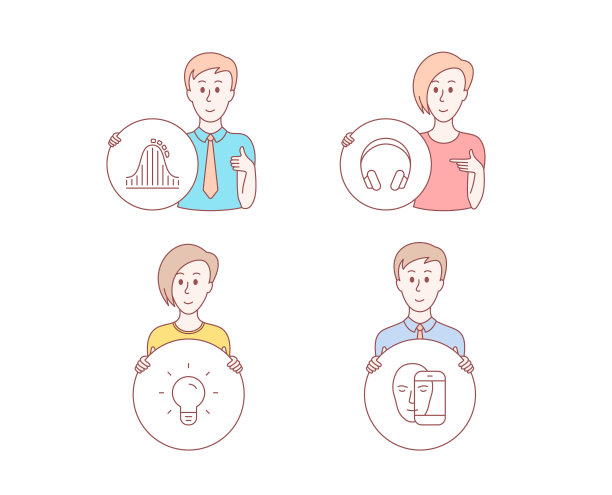 过山车耳机和灯泡图标图片下载