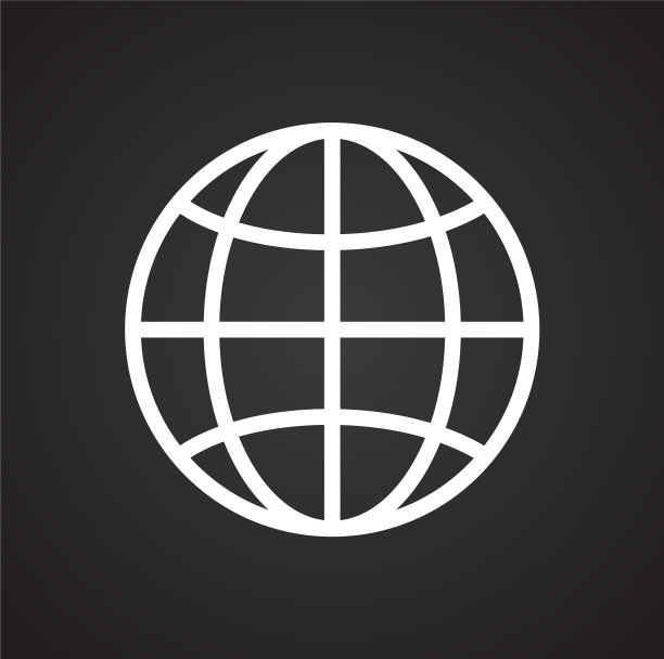 全球图标在黑色背景的图形和网络图片下载