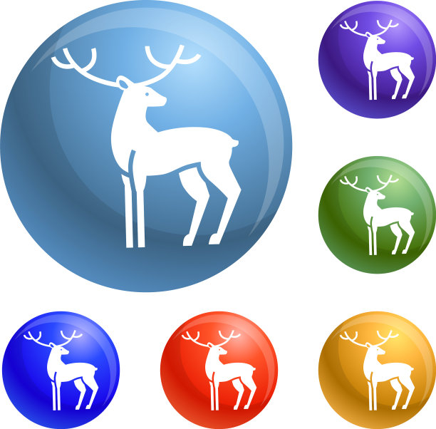 圣诞鹿图标集图片下载