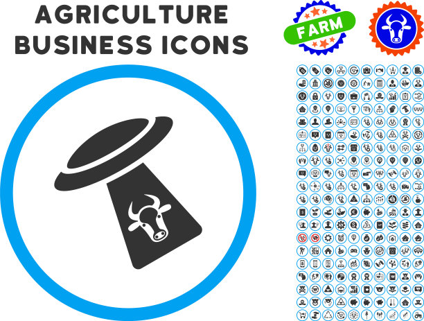 牛不明飞行物绑架圆形图标设置图片下载