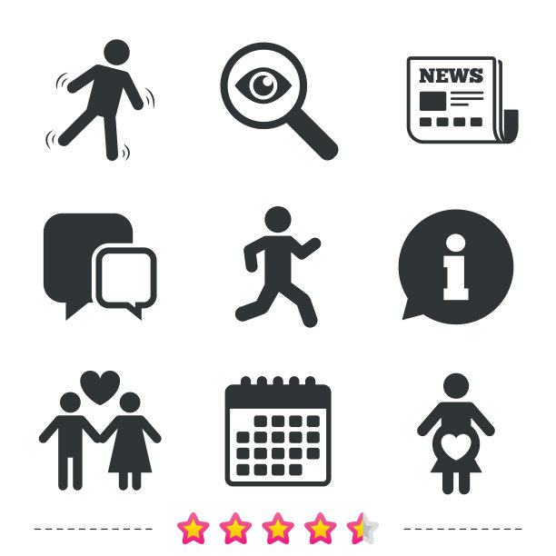 女人怀孕标志人类跑步的象征图片下载