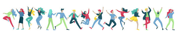 跳跃角色以各种姿势开心积极图片下载