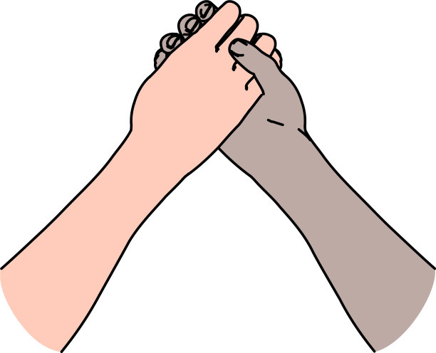 两个交叉的手象征着扳手腕图片下载