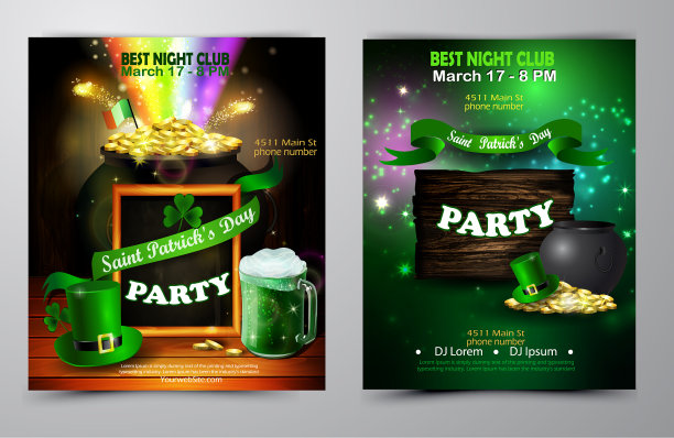 圣帕特里克日海报设计模板图片下载