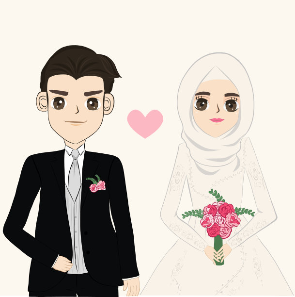 穆斯林婚礼的夫妇图片下载